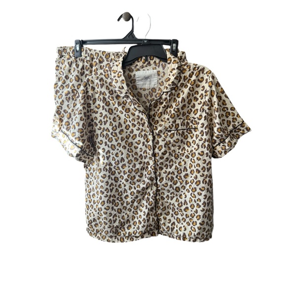 Printfresh Cream and Brown Leopard Pajama Top - Picture 1 of 5